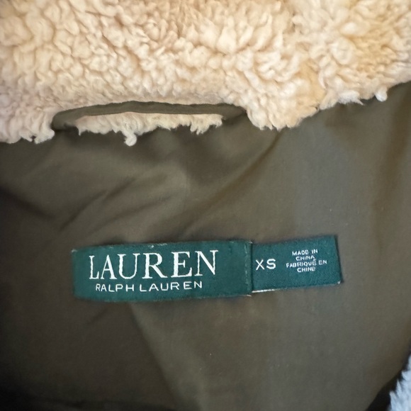 Ralph Lauren Dark/Olive Green Puffer Coat with Faux Fur Hood - Picture 2 of 6